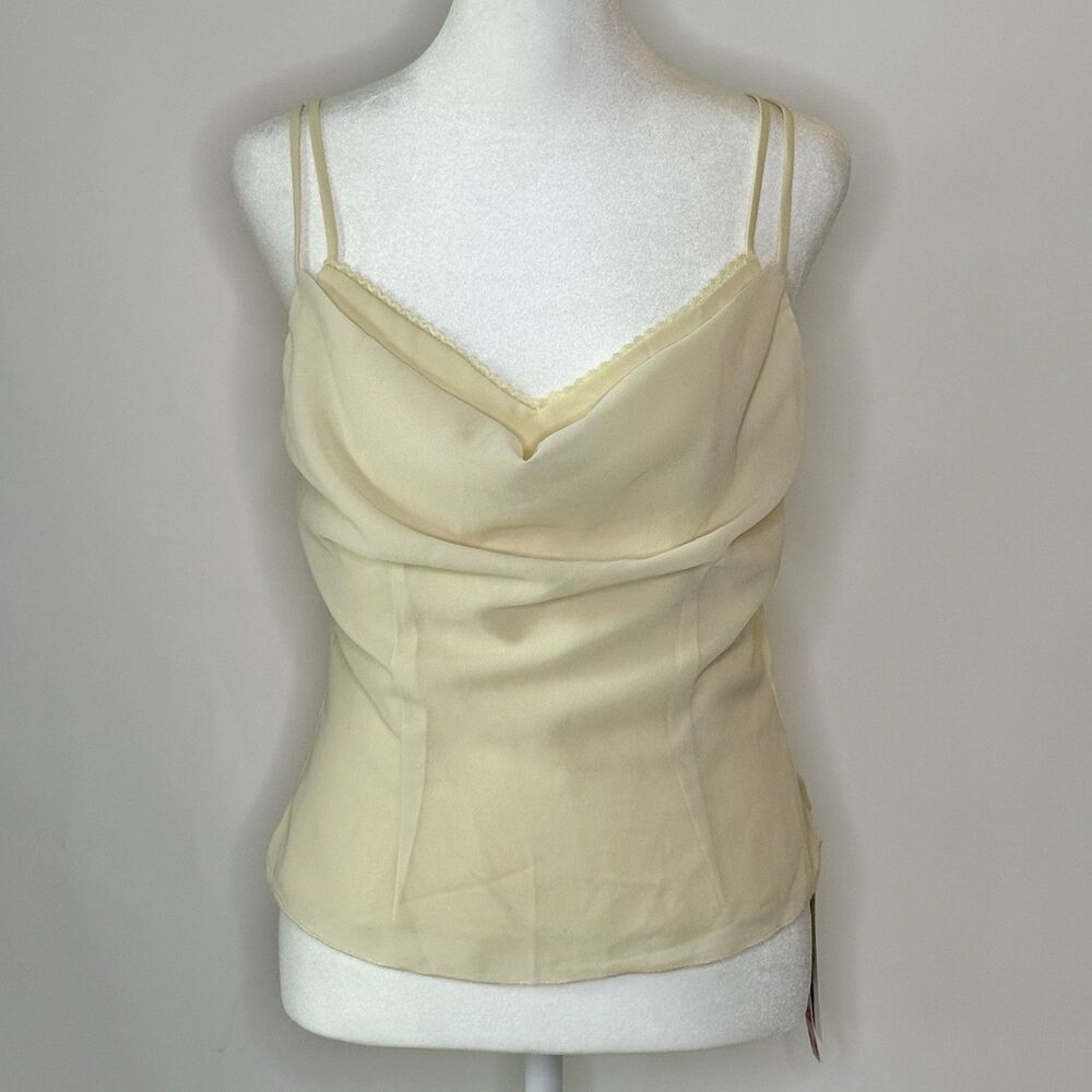 CIDER Spaghetti Strap Layered Cami Tank Women's M Ivory Coquette Summer Coquette